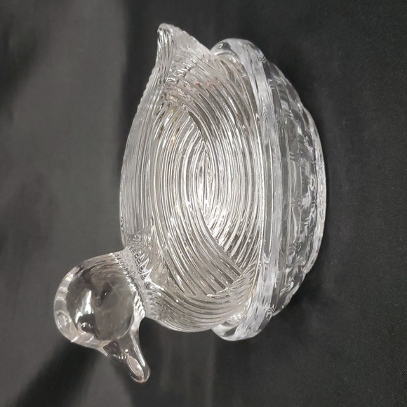Martha Stewart NWT Clear Glass Figural   Duck Lidded Dish - Picture 1 of 5